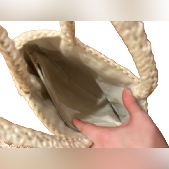 Vintage 60’s 70s bohemian Straw Suede Leaf purse | vintage straw Handbag tote - Picture 10 of 10